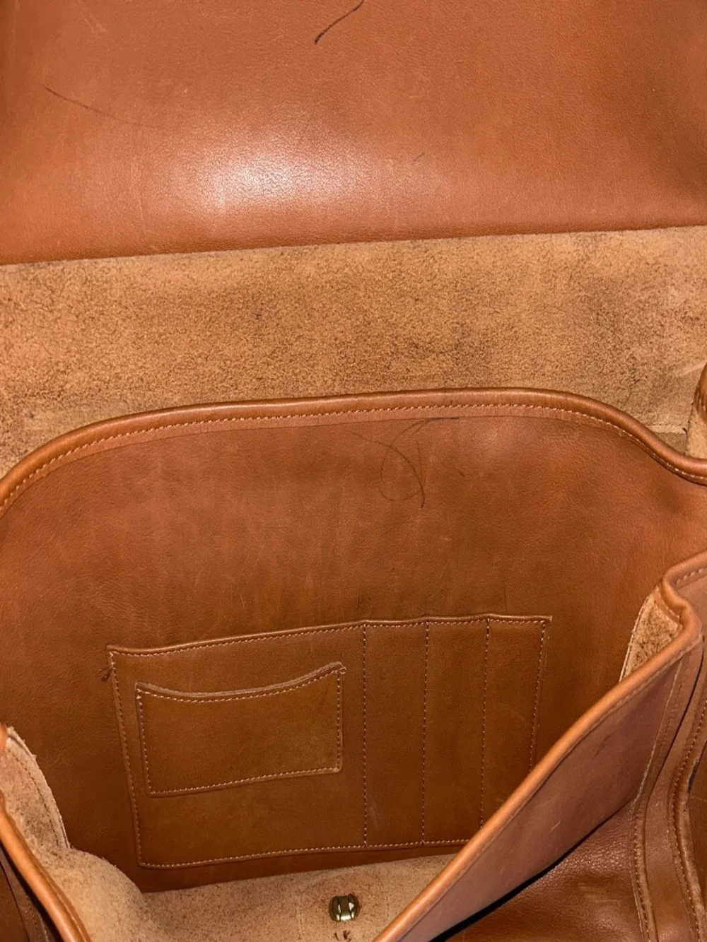 coach beckman vintage 90s British tan saddle leather briefcase attache bag 16x13